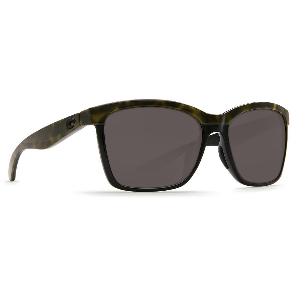 Costa Del Mar Costa Anaa Shiny Olive Tortoise on Black Frame Sunglasses w/Gray 580P Lenses 06S9053-90530455 - Costa Del Mar