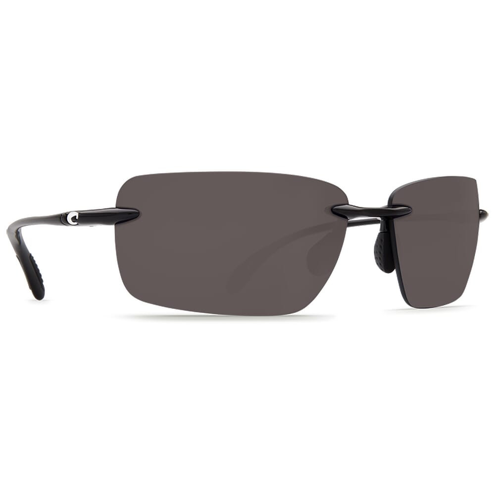 Costa Del Mar Costa Gulf Shore Shiny Black Frame Sunglasses w/Gray 580P Lenses 06S9074-90740266 - Costa Del Mar