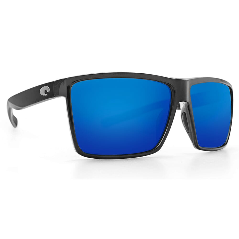 Costa Del Mar Costa Rincon Shiny Black Frame Sunglasses w/Blue Mirror 580G Lenses 06S9018-90183363 - Costa Del Mar