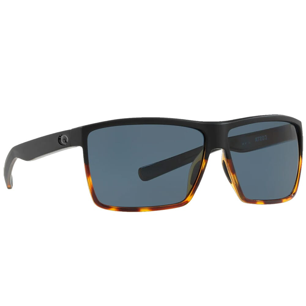 Costa Del Mar Costa Rincon Matte Black/Shiny Tortoise Frame Sunglasses w/Gray 580P Lenses 06S9018-90180963 - Costa Del Mar