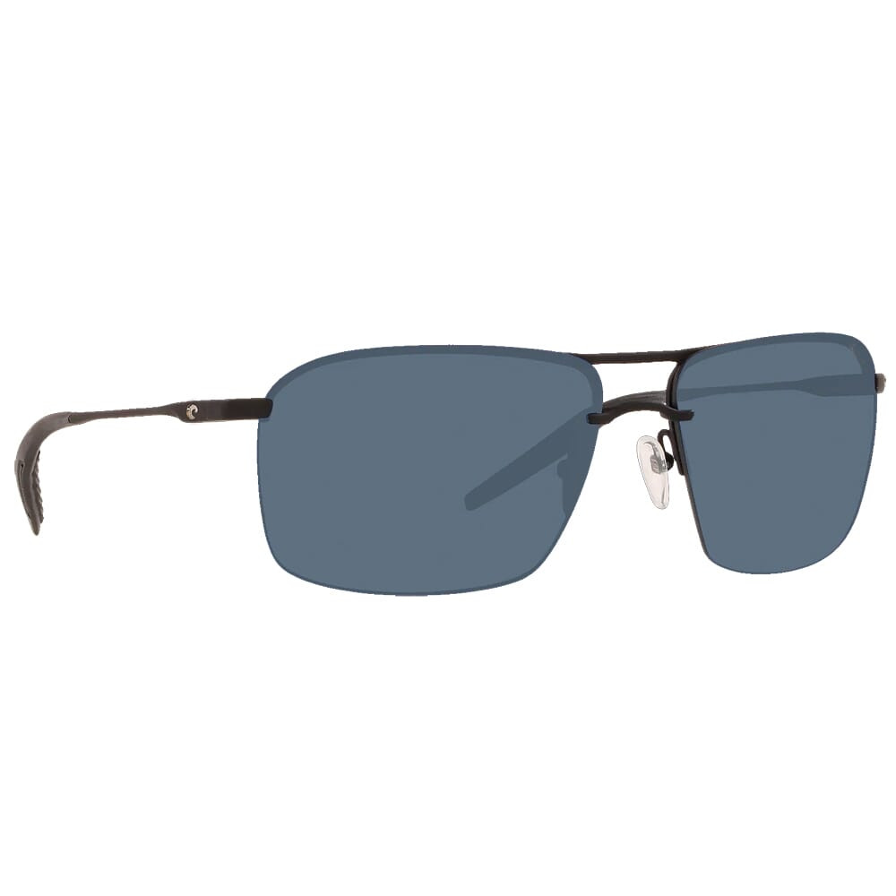 Costa Del Mar Costa Skimmer Matte Black + Black Sunglasses w/Gray 580P Lenses 06S6008-60080162 - Costa Del Mar