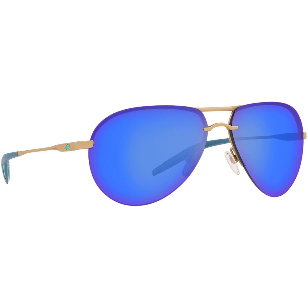 Costa Del Mar Costa Helo Matte Champagne + Deep Blue/Turquoise Sunglasses w/Blue Mirror 580P Lenses 06S6006-60060861 - Costa Del Mar