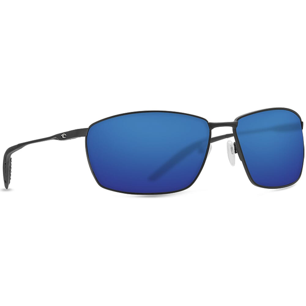 Costa Del Mar Costa Turret Matte Black + Matte Black/Black Sunglasses w/Blue Mirror 580P Lenses 06S6009-60090263 - Costa Del Mar