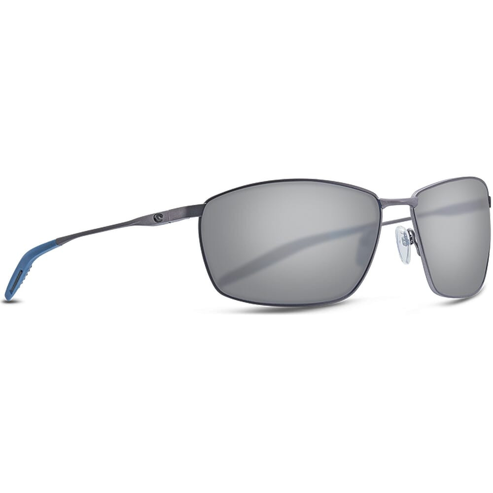Costa Del Mar Costa Turret Matte Dark Gunmetal + Deep Blue/Black Sunglasses w/Gray Silver Mirror 580P Lenses 06S6009-60090963 - Costa Del Mar