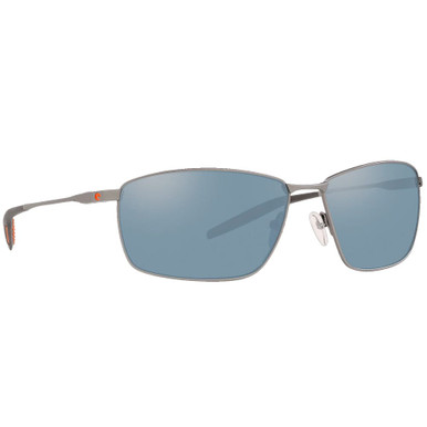 Costa Del Mar Costa Turret Matte Silver + Translucent Grey/Orange Sunglasses w/Gray Silver Mirror 580P Lenses 06S6009-60090763 - Costa Del Mar