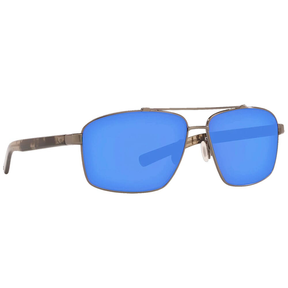 Costa Del Mar Costa Flagler Brushed Gunmetal Frame Sunglasses w/Blue Mirror 580P Lenses 06S4009-40090862 - Costa Del Mar