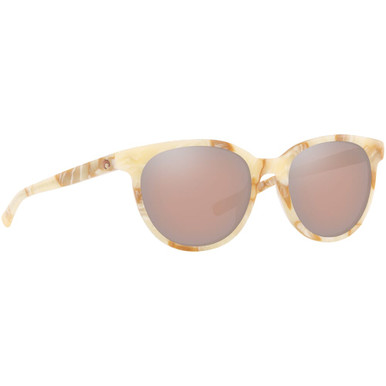 Costa Del Mar Costa Isla Shiny Seashell Sunglasses w/Copper Silver Mirror 580G Lenses 06S2008-20081153 - Costa Del Mar