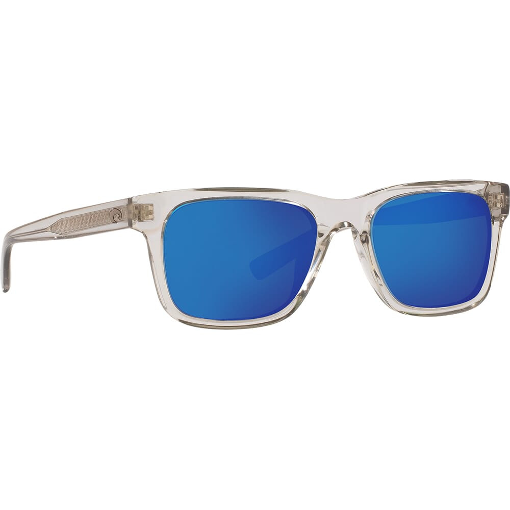 Costa Del Mar Costa Tybee Shiny Light Gray Crystal Sunglasses w/Blue Mirror 580G Lenses 06S2003-20030252 - Costa Del Mar