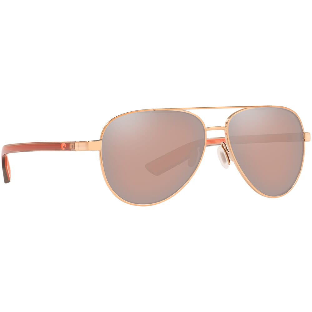 Costa Del Mar Costa Peli Shiny Rose Gold Sunglasses w/Copper Silver Mirror 580G Lenses 06S4002-40020757