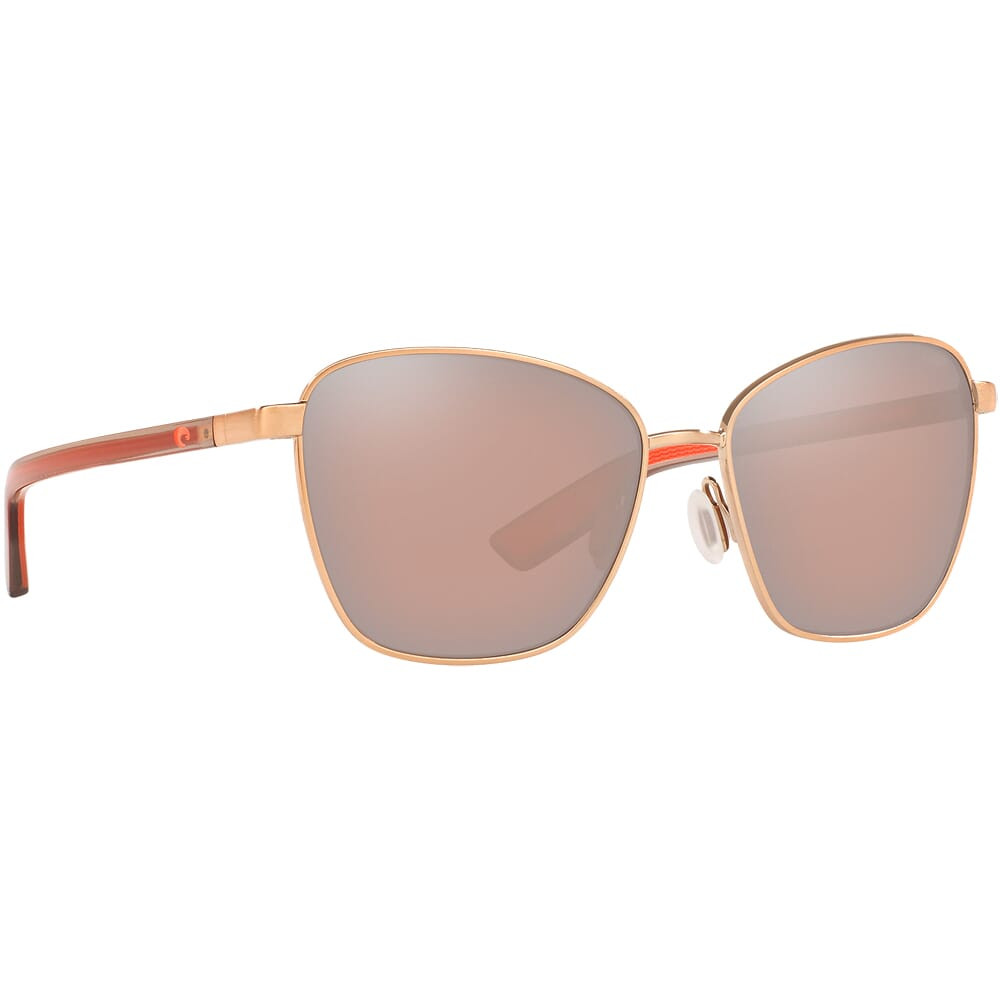 Costa Del Mar Costa Paloma Brushed Rose Gold Sunglasses w/Copper Silver Mirror 580P Lenses 06S4004-40040458 - Costa Del Mar
