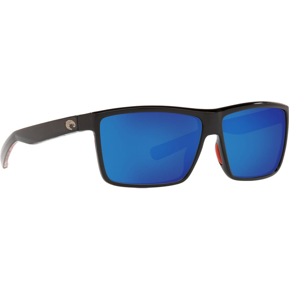 Costa Del Mar Costa Rinconcito Shiny USA Black Frame Sunglasses w/Blue Mirror 580G Lenses 06S9016-90162660 - Costa Del Mar