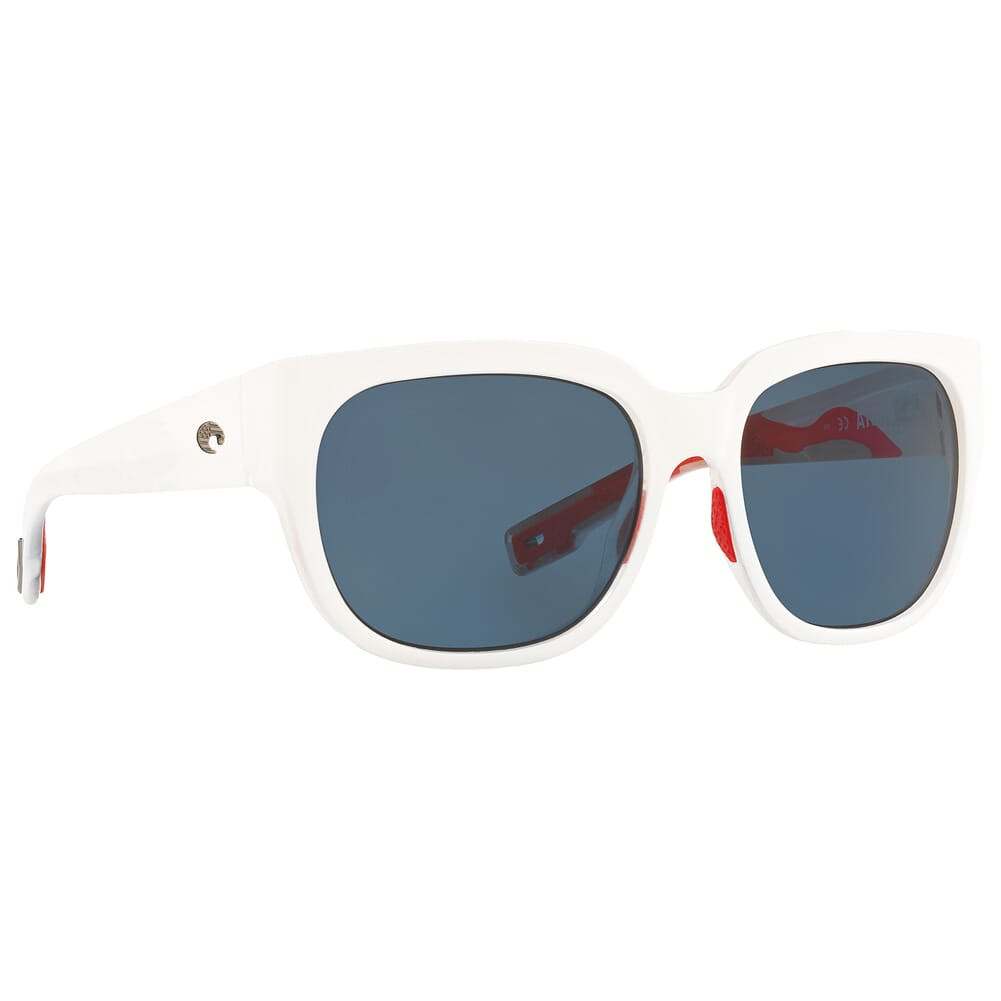 Costa Del Mar Costa Water Woman II Shiny USA White Frame Sunglasses w/Gray 580P Lenses 06S9004-90041658 - Costa Del Mar