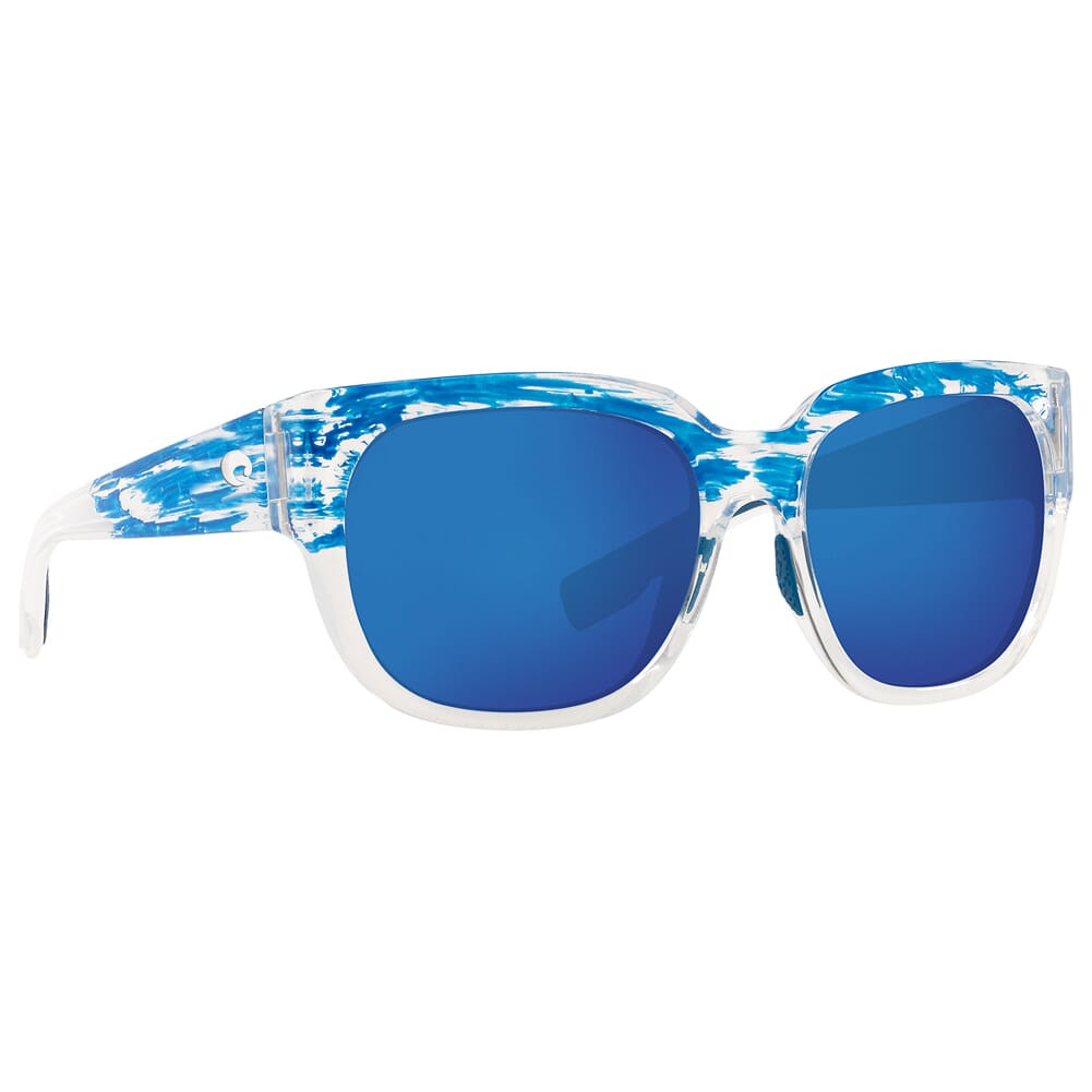 Costa Del Mar Costa Water Woman II Shiny American Sky Frame Sunglasses w/Blue Mirror 580G Lenses 06S9004-90041758 - Costa Del Mar