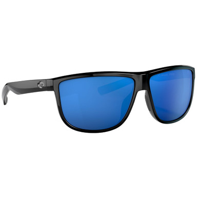 Costa Del Mar Costa Rincondo Shiny Black Sunglasses w/Blue Mirror 580G Lenses 06S9010-90100161 - Costa Del Mar