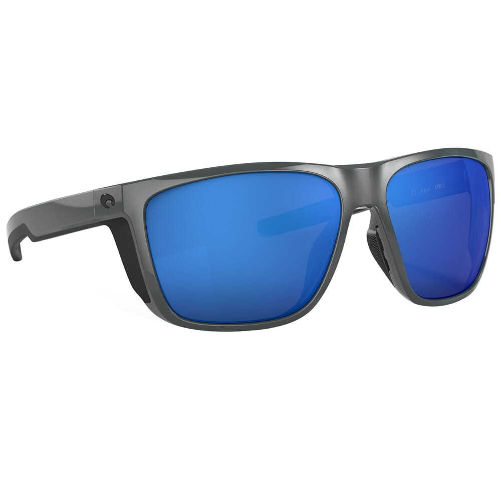 Costa Del Mar Costa Ferg XL Shiny Gray Sunglasses w/Blue Mirror 580G Lenses 06S9012-90120862 - Costa Del Mar