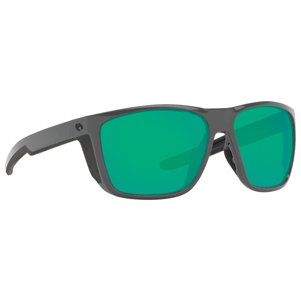 Costa Del Mar Costa Ferg XL Shiny Gray Sunglasses w/Green Mirror 580G Lenses 06S9012-90120962 - Costa Del Mar