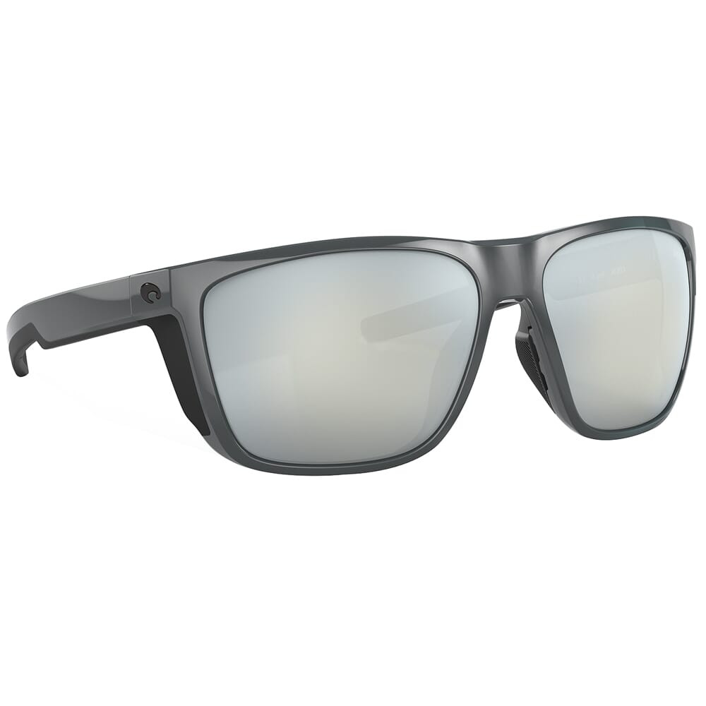 Costa Del Mar Costa Ferg XL Shiny Gray Sunglasses w/Gray Silver Mirror 580G Lenses 06S9012-90121062 - Costa Del Mar