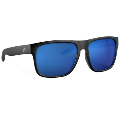 Costa Del Mar Costa Spearo XL Matte Black Sunglasses w/Blue Mirror 580G Lenses 06S9013-90130159 - Costa Del Mar