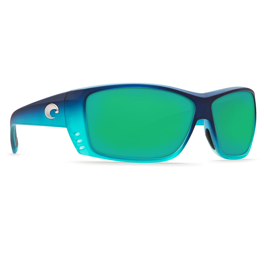 Costa Del Mar Costa Cat Cay Matte Caribbean Fade Frame Sunglasses w/ Green Mirror 580G Lenses AT-73-OGMGLP - Costa Del Mar