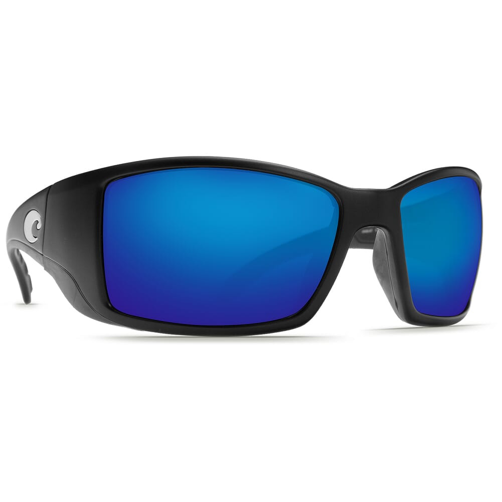 Costa Del Mar Costa Blackfin Matte Black Global Fit Frame Sunglasses w/ Blue Mirror 580G Lenses BL-11GF-OBMGLP - Costa Del Mar