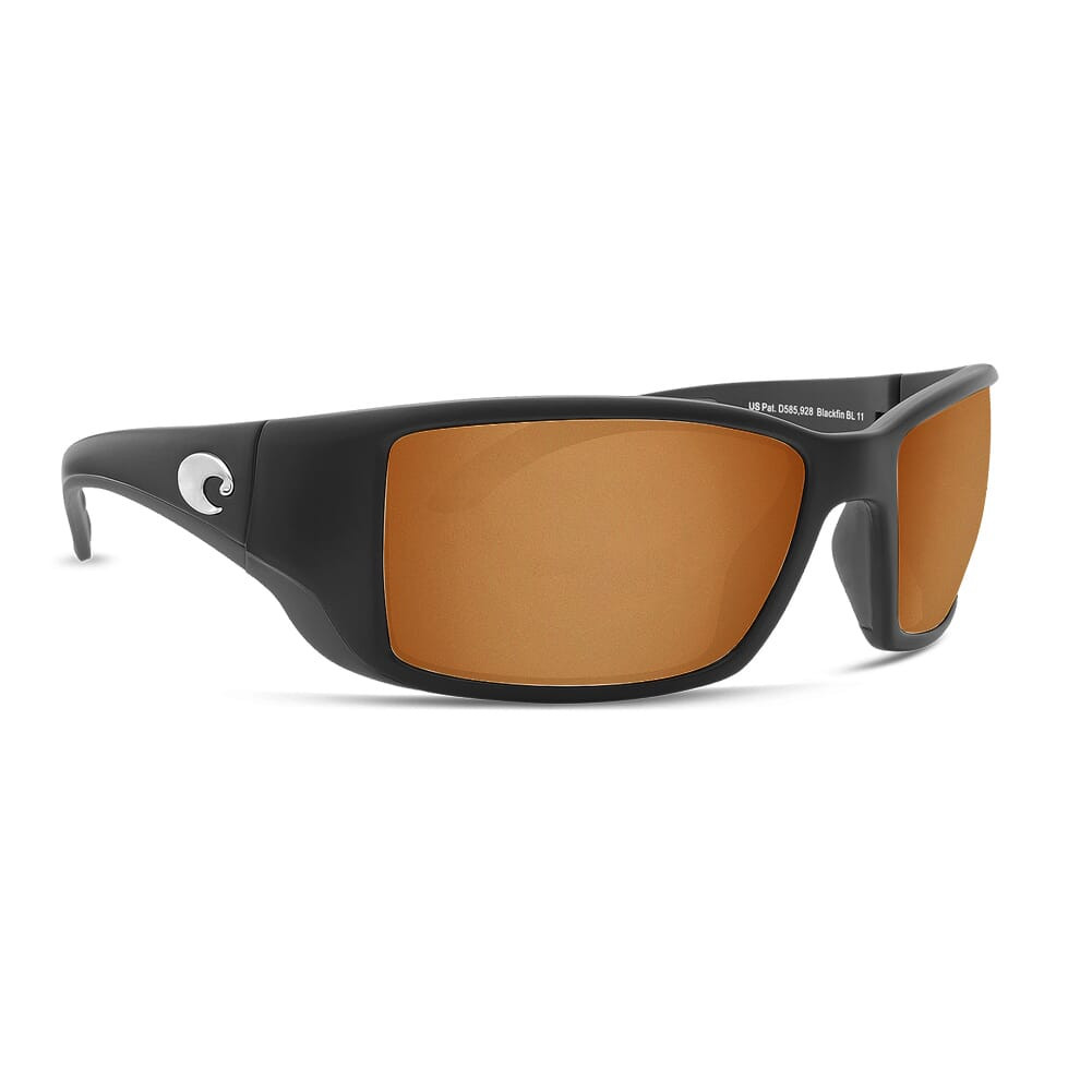Costa Del Mar Costa Blackfin Matte Black Global Fit Frame Sunglasses w/ Copper 580G Lenses BL-11GF-OCGLP - Costa Del Mar