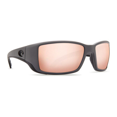 Costa Del Mar Costa Blackfin Matte Gray Frame Sunglasses w/ Copper Silver Mirror 580G Lenses BL-98-OSCGLP - Costa Del Mar