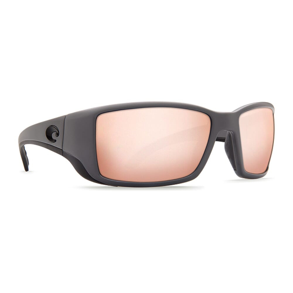 Costa Del Mar Costa Blackfin Matte Gray Frame Sunglasses w/ Copper Silver Mirror 580G Lenses BL-98-OSCGLP - Costa Del Mar