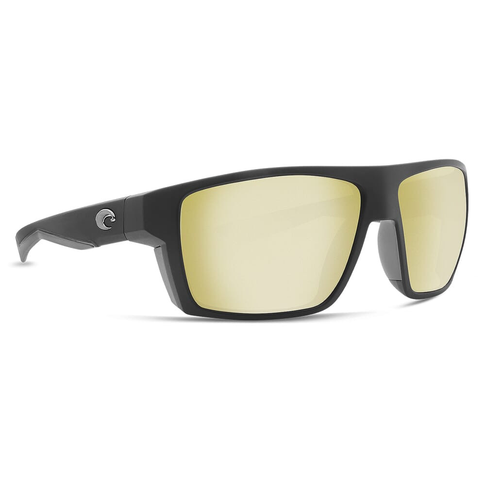 Costa Del Mar Costa Bloke Matte Black + Matte Gray Frame Sunglasses w/ Sunrise Silver Mirror 580P Lenses BLK-124-OSSP - Costa Del Mar