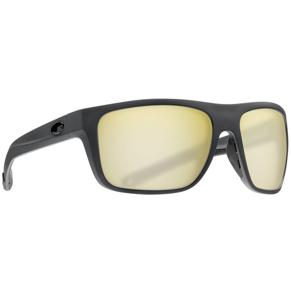 Costa Del Mar Costa Broadbill Matte Gray Frame Sunglasses w/ Sunrise Silver Mirror 580P Lenses BRB-98-OSSP - Costa Del Mar