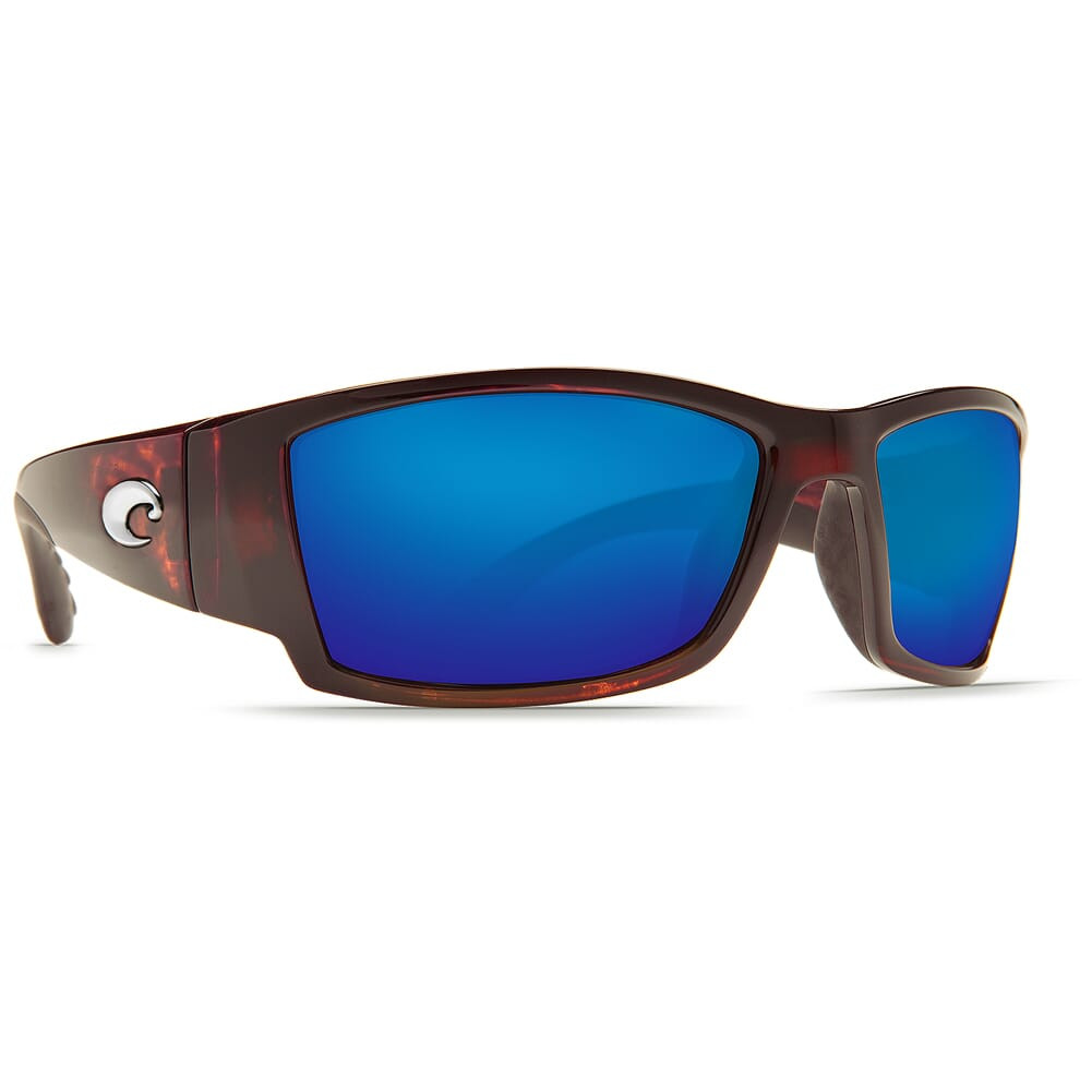 Costa Del Mar Costa Corbina Tortoise Global Fit Frame Sunglasses w/ Blue Mirror 580P Lenses CB-10GF-OBMP - Costa Del Mar