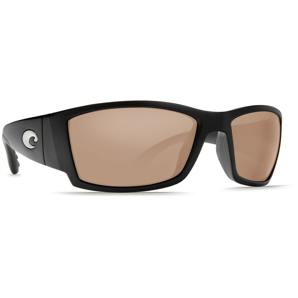 Costa Del Mar Costa Corbina Matte Black Global Fit Frame Sunglasses w/ Copper Silver Mirror 580G Lenses CB-11GF-OSCGLP - Costa Del Mar