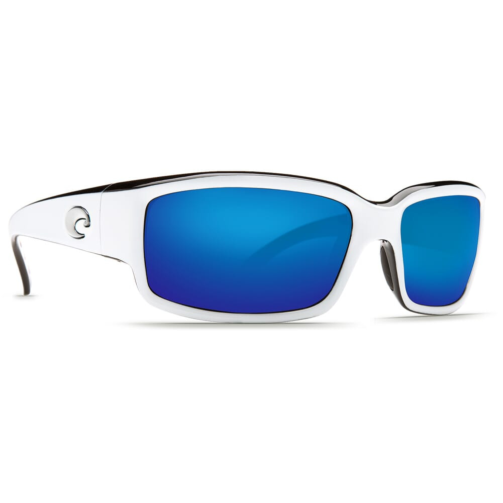 Costa Del Mar Costa Caballito White/Black Frame Sunglasses w/ Blue Mirror 580P Lenses CL-30-OBMP - Costa Del Mar