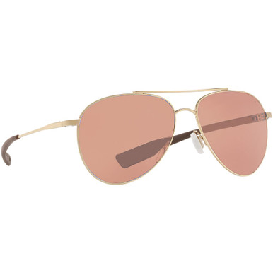 Costa Del Mar Costa Cook Shiny Gold Frame Sunglasses w/ Copper Silver Mirror 580G Lenses COO-126-OSCGLP - Costa Del Mar