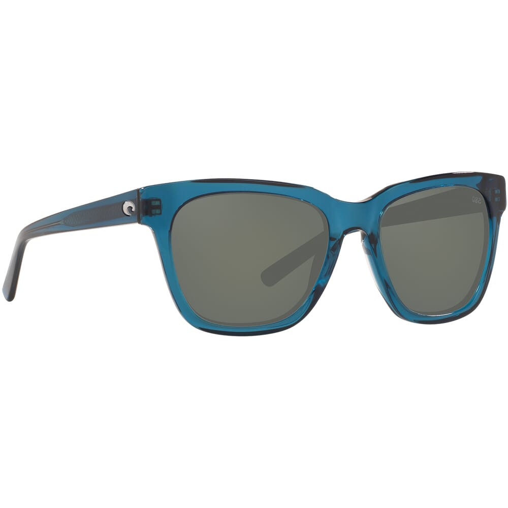 Costa Del Mar Costa Coquina Shiny Deep Teal Crystal Frame Sunglasses w/ Gray 580G Lenses CQA-244-OGGLP - Costa Del Mar