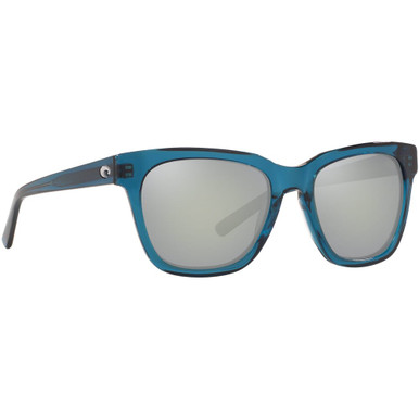 Costa Del Mar Costa Coquina Shiny Deep Teal Crystal Frame Sunglasses w/ Gray Silver Mirror 580G Lenses CQA-244-OSGGLP - Costa Del Mar