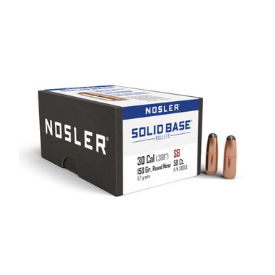 Nosler Solid Base SB-30 150g RN C460 (50ct) Bullets 38058 - nosler