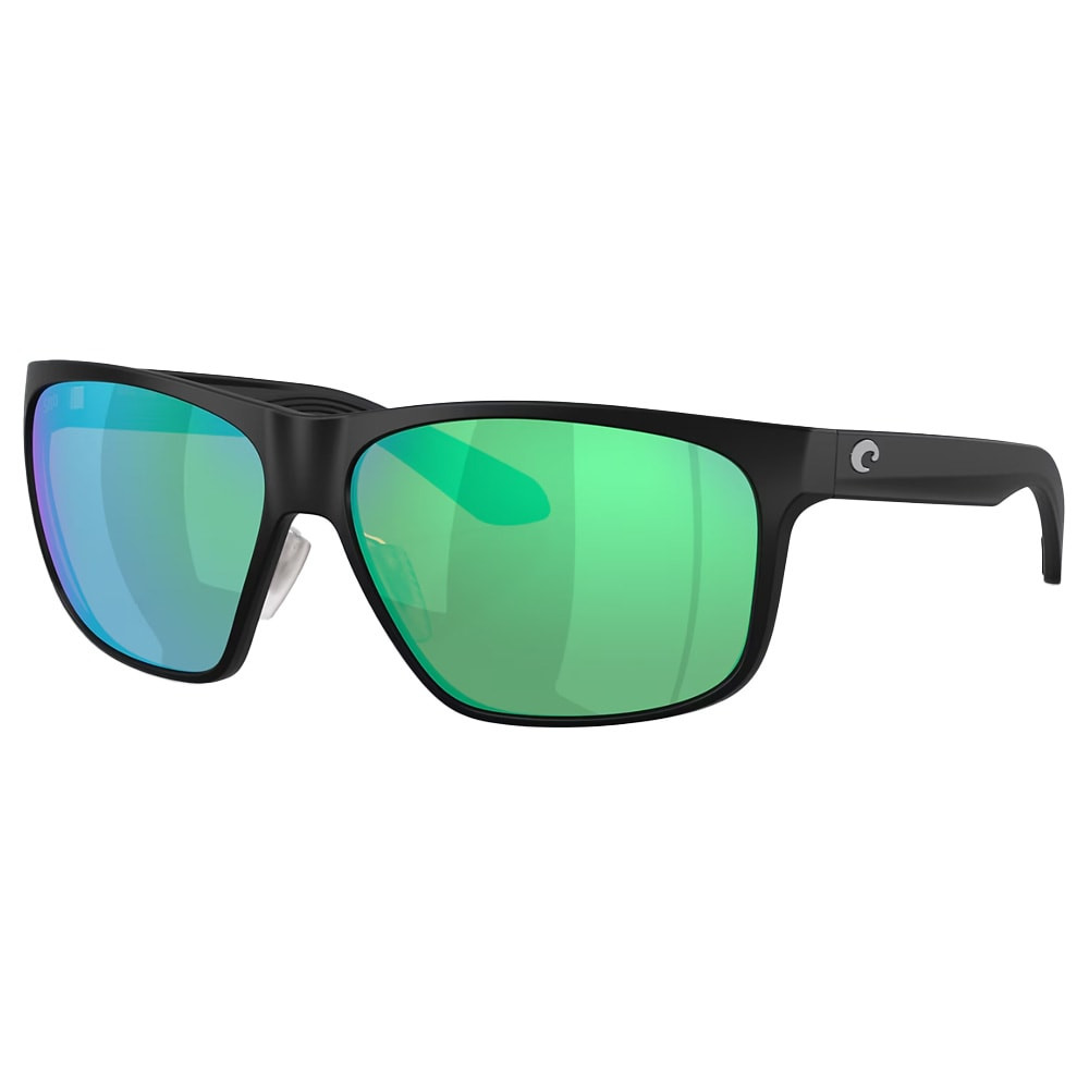 Costa Del Mar Costa Trades Men's Size 60 Injected Frame Matte Black w/Green Mirror 580G Lenses 06S9128-91280360 - Costa Del Mar