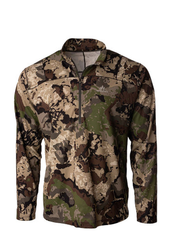 Pnuma Outdoors Renegade 1/4 Zip Pullover, Caza Veil Camo S P302CS Top in Veil Caza