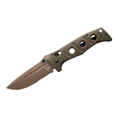 Benchmade Sibert Adamas AXIS Stud Serrated Drop-Point Olive Drab Green G10 Knife 275SFE-2 - benchmade