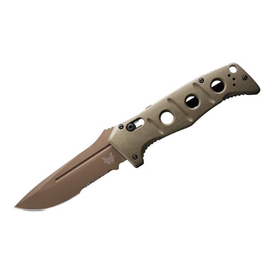Benchmade Sibert Auto Adamas AXIS Stud Serrated Drop-Point Olive Drab Green G10 Knife 2750SFE-2 - benchmade