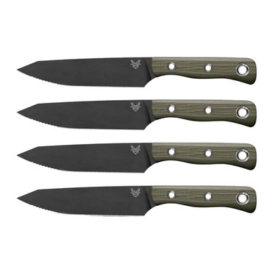 Benchmade 4 Piece Fixed Blade Black G10 Table Knife Set G10 4001 - benchmade