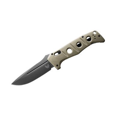 Benchmade Sibert Auto Adamas AXIS Stud Serrated Drop-Point Desert Tan G10 Knife 2750GY-3 - benchmade
