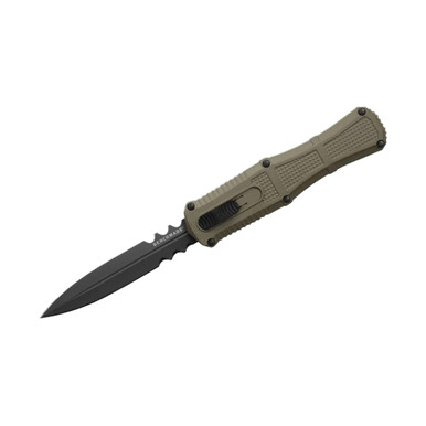 Benchmade Claymore Out-the-Front Auto Serrated Ranger Green Grivory Dagger 3370SGY-1 - benchmade