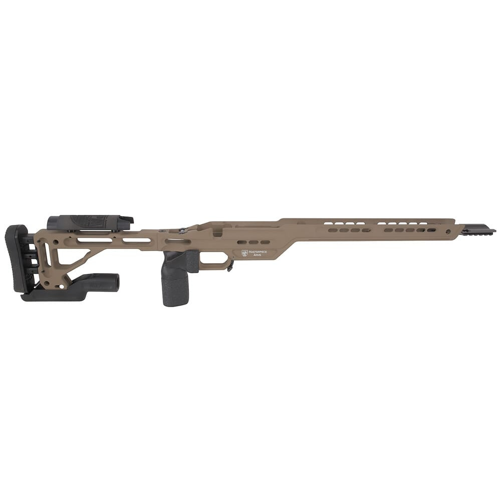 Masterpiece Arms Remington SA RH Flat Dark Earth Hybrid Chassis HYBCHASSISREMSA-FDE-RH-21 - Light Mount Marks 8938 - Masterpiece Arms