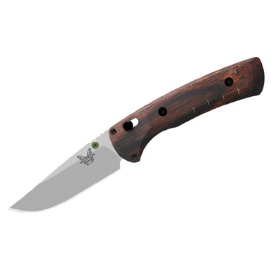 Benchmade Trackpoint Fixed Blade Drop-Point Dark Brown Wood Stabilized Wood Knife 15090 - benchmade