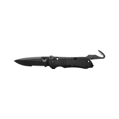Benchmade Triage AXIS Serrated Drop-Point Hook Tactical Black G10 Knife 917SBK - benchmade