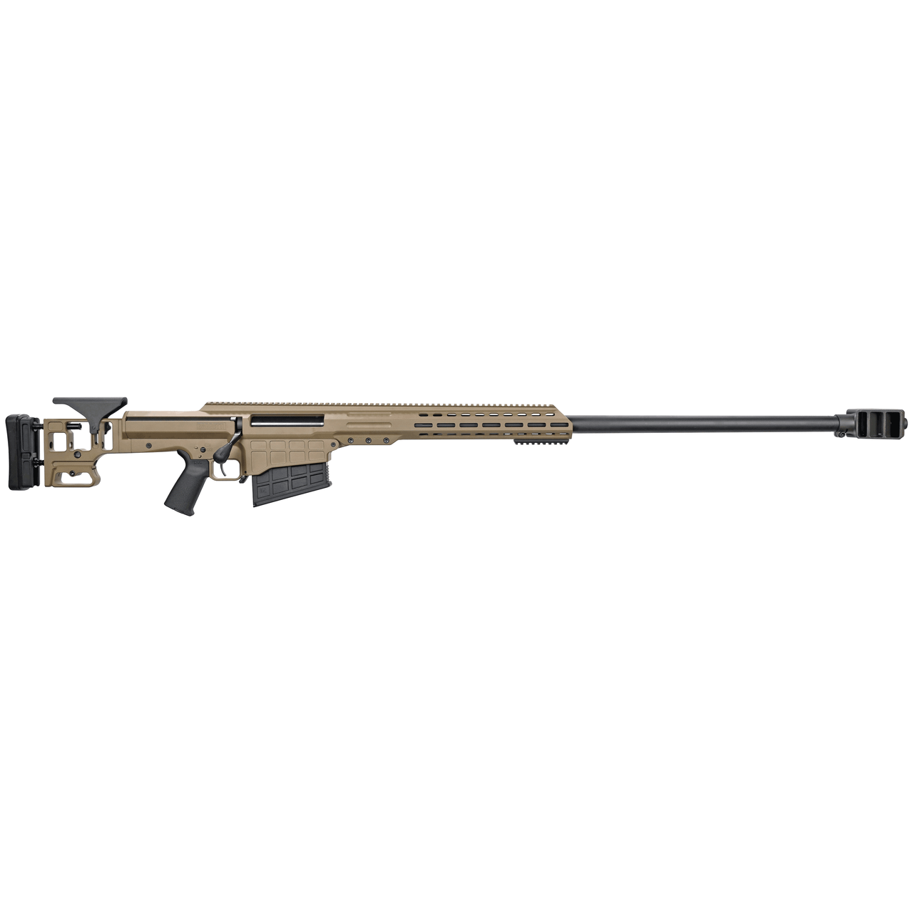 Barrett MRADELR .416 Barrett 30" Heavy 1:12" Bbl QDL Muzzle Brake FDE Cerakote Rifle w/(2) 5rd Mags, Bag Rider, (1) Acc Rail, & Carrying Case 19985 - Barrett