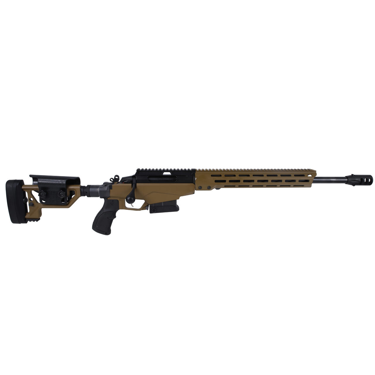 Tikka T3X TAC A1 Matte Blued Steel 308 WIN NS 20 BBL 1:1/10 5/8x24 TPI RH 2-stage 10RD Folding Alum ADJ CHK / Coyote Brown J03244 - Tikka