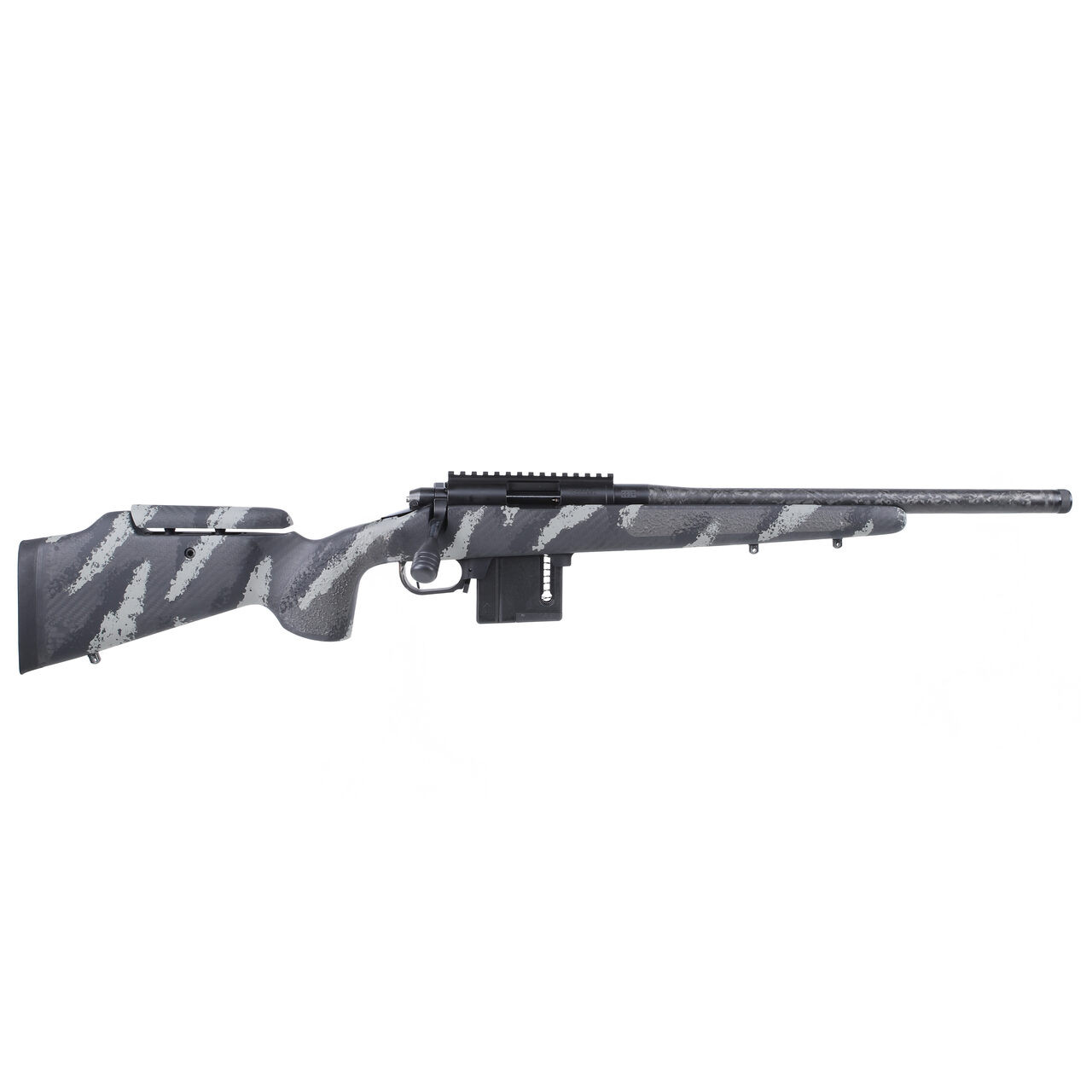Vudoo Gun Works Gen2 18" Bbl Proof 1/2-28 30MOA PP Altitude Stock Adjustable Comb PP Rem SA M5 Bottom Metal SIN-V22-RH-BLK-CF18TBS-PPA-SANTH in - Vudoo Gun Works