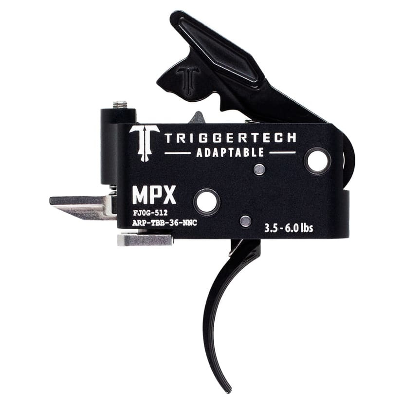 TriggerTech Gas Gun Duty MPX Two-Stage Traditional Curved 3.5 lbs PVD Black Trigger AHX-TDB-33-NNC - TriggerTech